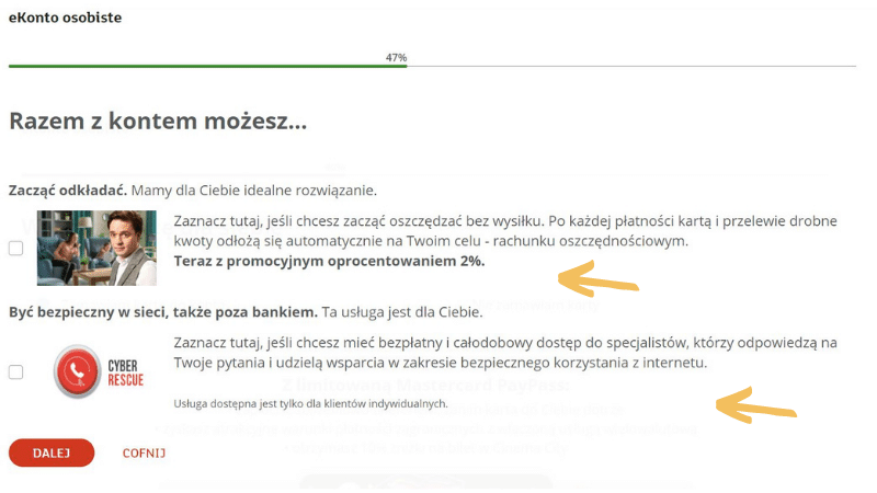 formularz zakładania konta w mBanku - screen 6