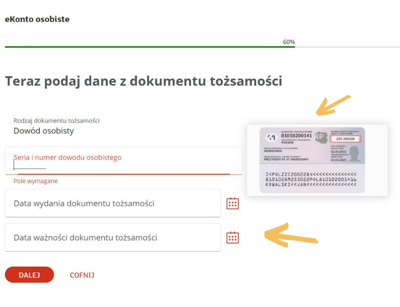 formularz zakładania konta w mBanku - screen 8
