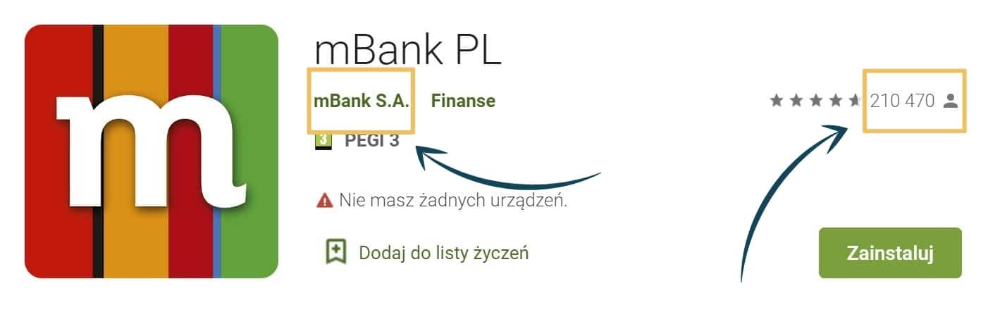 przykład - aplikacja mBanku