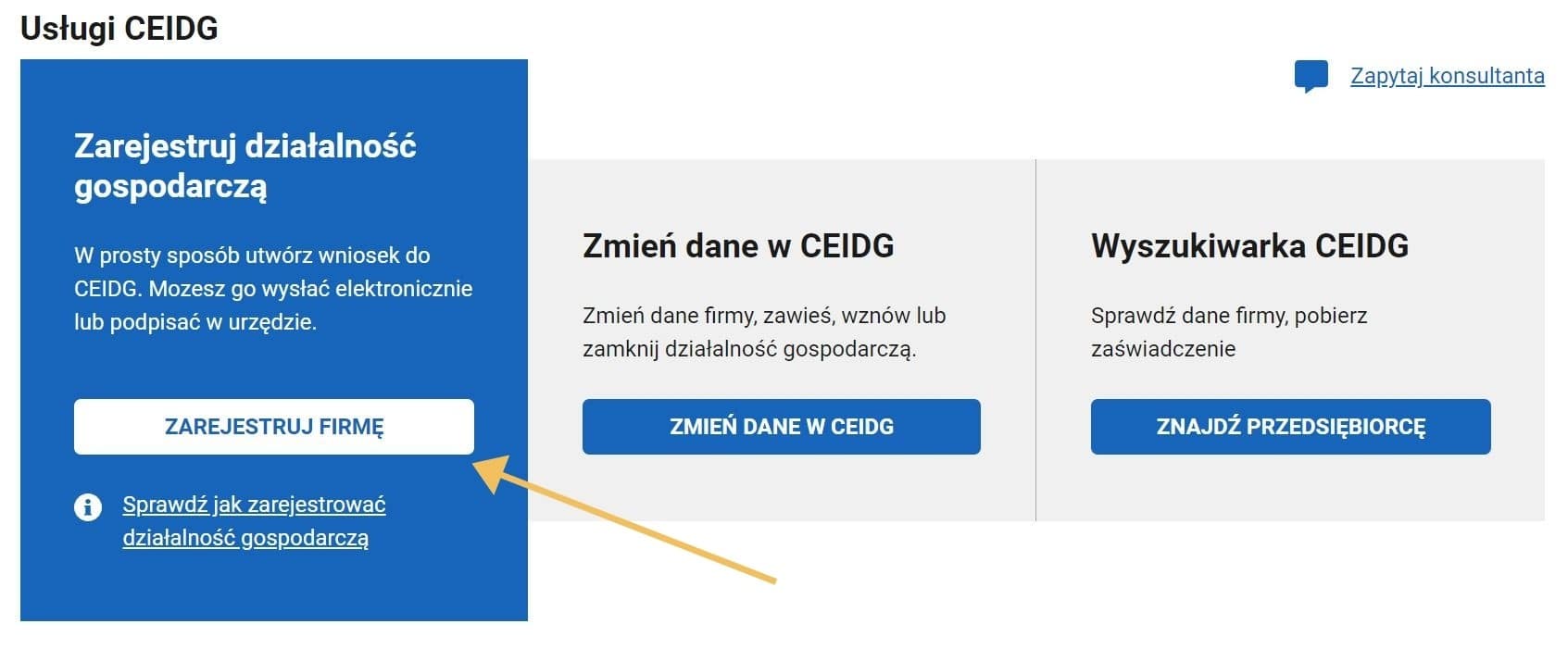 rejestracja firmy online na biznes.gov.pl