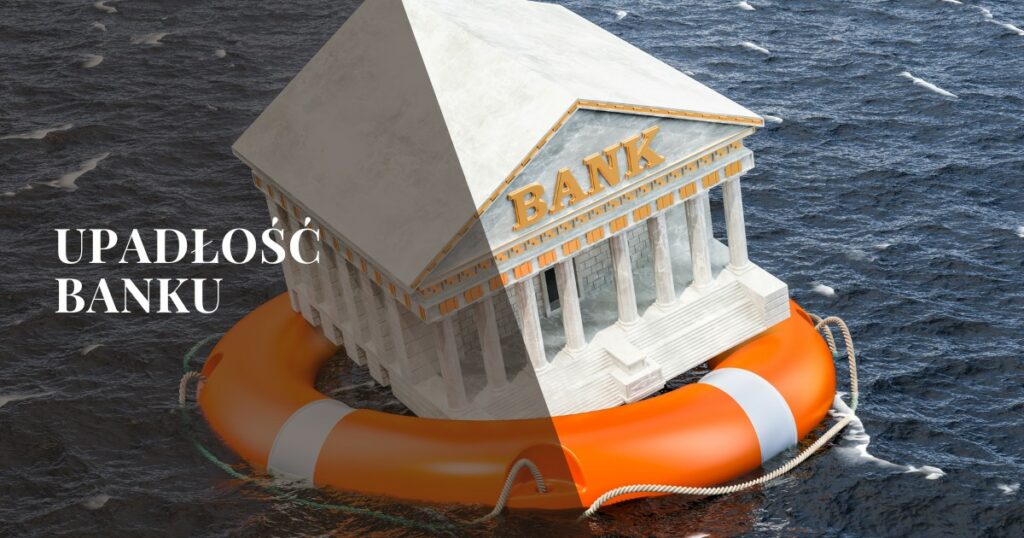 bank z kołem ratunkowym - symbol upadłości instytucji finansowej